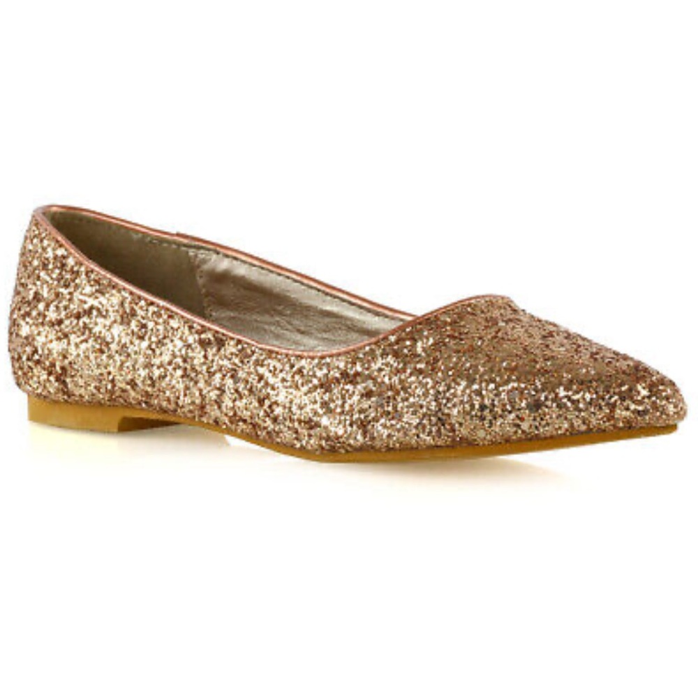 Sparkly gold flats